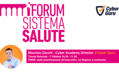 Cyber Guru parteciperà a Forum Sistema Salute 2022